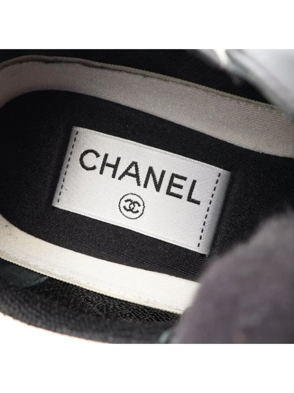 Chanel Sneakers CC Logo Nylon Suede